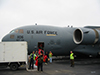 Boarding the C-17